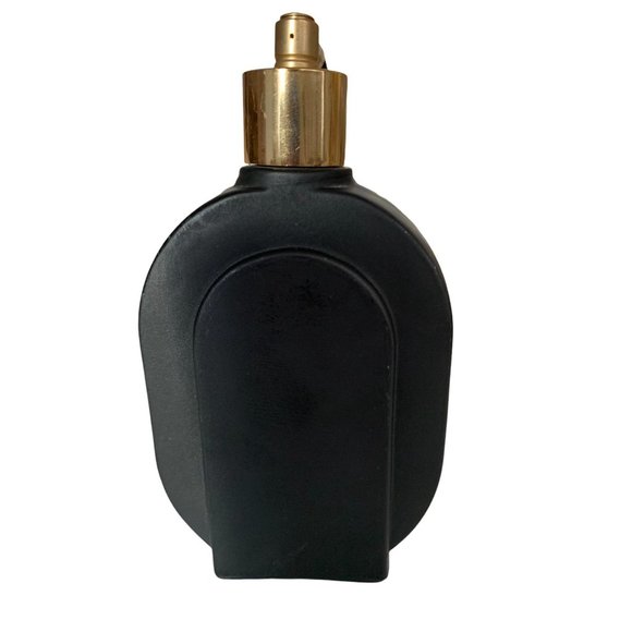Satin Black Glass Perfume Bottle with Atomizer 3D Lady Face with Black Hair. - Picture 3 of 5